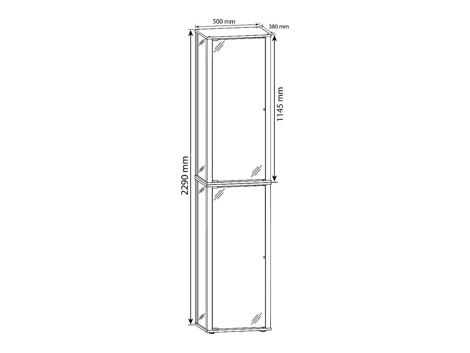 Discount VCM Armário em pé Kavisa Branco A. 227 x L. 50 x P. 38 cm Multicor
