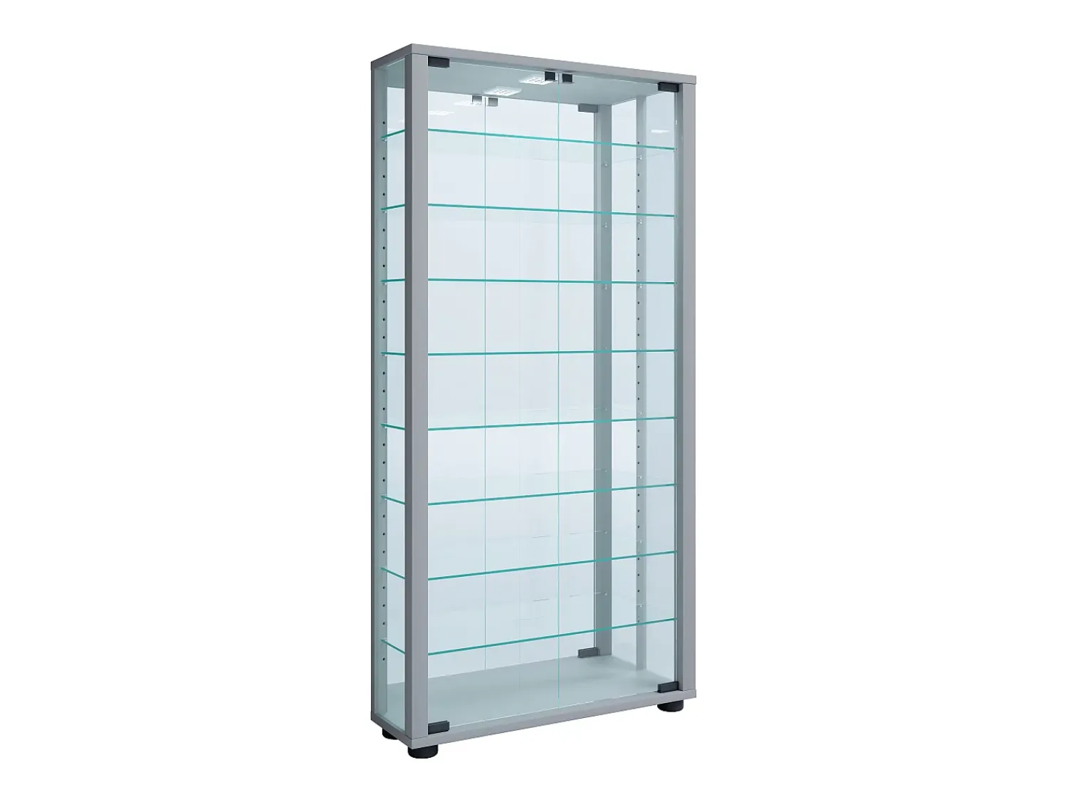 VCM Armário em pé Lumo Prata A. 115 x L. 59 x P. 18 cm^ Vitrina