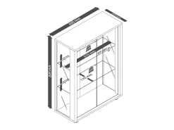 Vitrina*VCM Armário em pé Sintalo Nozes A. 80 x L. 60 x P. 25 cm Multicor