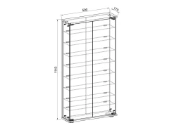 Vitrina*VCM Armário em pé Stelas Antracite A. 114 x L. 59 x P. 17 cm Multicor