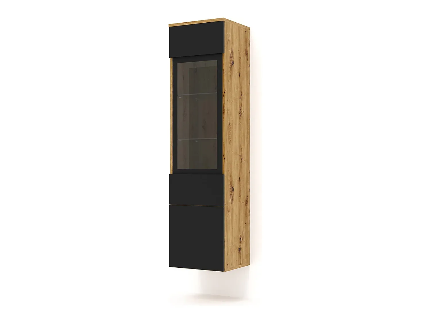 Discount Petits-Meubles Armário expositor de 2 portas Aurus em madeira e Preto