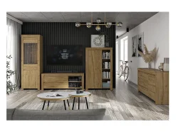 Clearance Petits-Meubles Armário expositor de 2 portas Hella Wood Natural claro