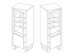 Outlet Petits-Meubles Armário expositor de 2 portas Eden em madeira e metal Natural claro