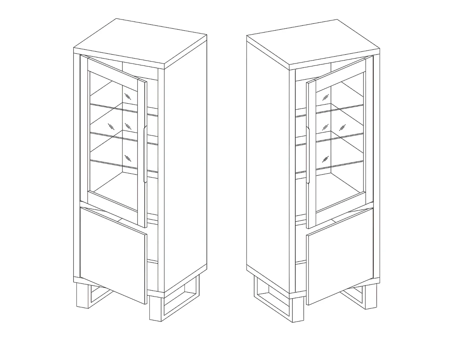 Outlet Petits-Meubles Armário expositor de 2 portas Eden em madeira e metal Natural claro