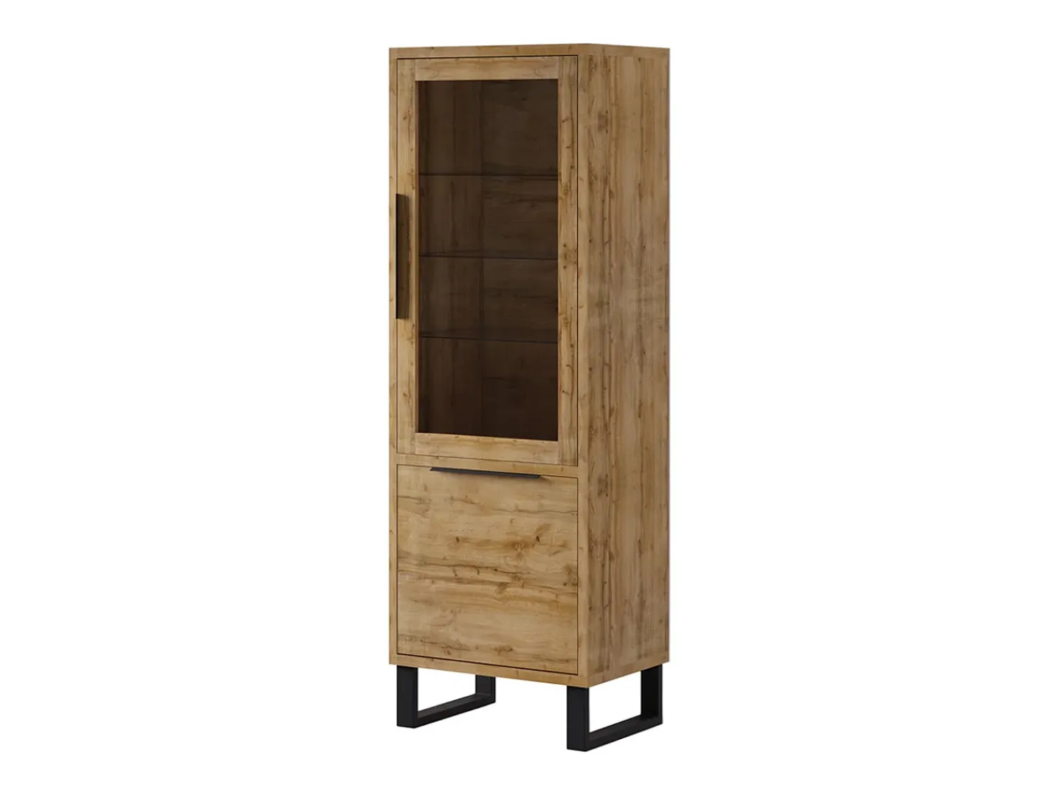 Outlet Petits-Meubles Armário expositor de 2 portas Eden em madeira e metal Natural claro