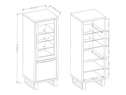 Outlet Petits-Meubles Armário expositor de 2 portas Eden em madeira e metal Natural claro