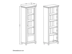 Best Petits-Meubles Armário expositor de 1 porta, abertura à direita Martin Vert et Bois Verde