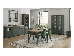 Best Petits-Meubles Armário expositor de 1 porta, abertura à direita Martin Vert et Bois Verde