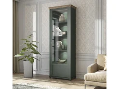 Best Petits-Meubles Armário expositor de 1 porta, abertura à direita Martin Vert et Bois Verde