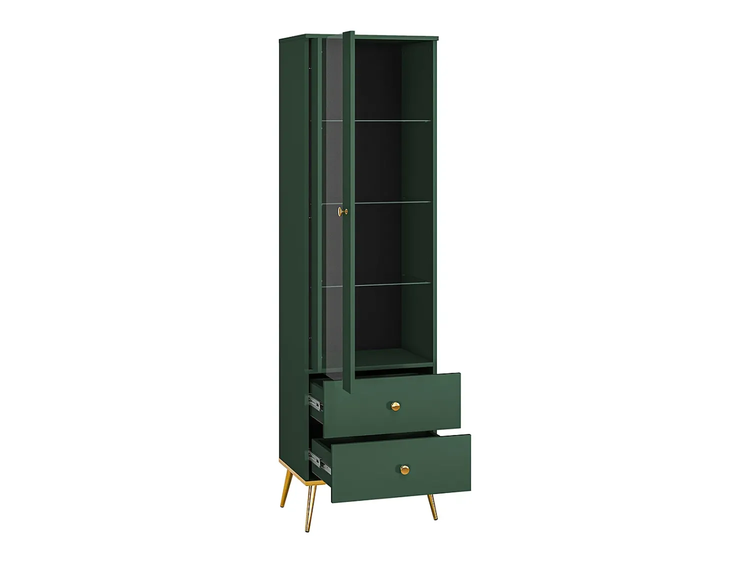 Sale Petits-Meubles Armário expositor de 1 porta e 2 gavetas Thalia Green Verde