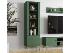 Sale Petits-Meubles Armário expositor de 1 porta e 2 gavetas Thalia Green Verde
