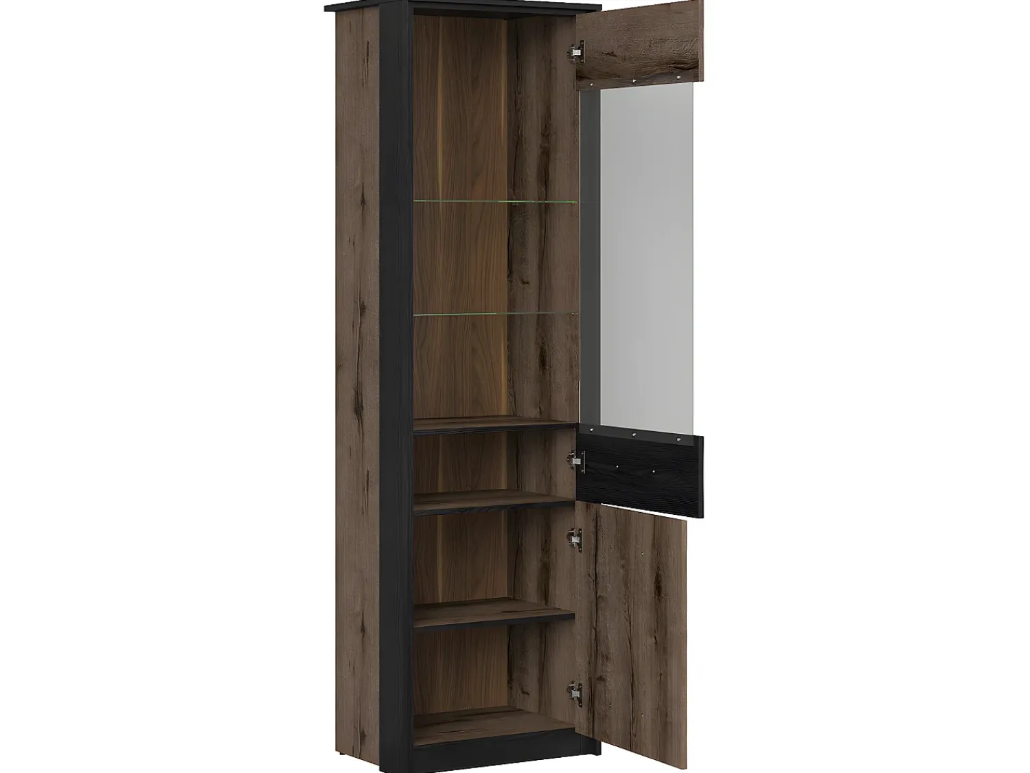 Vitrina|Petits-Meubles Armário expositor de 2 portas Romane Bois Preto