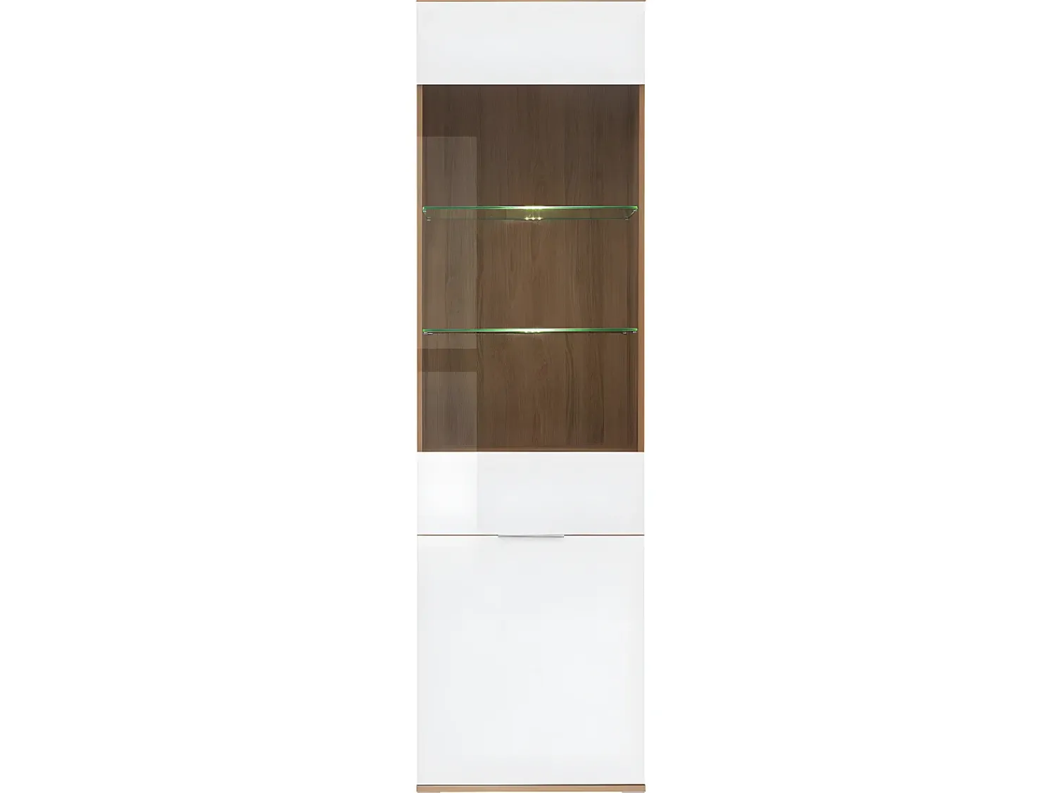 New Petits-Meubles Armário expositor de 2 portas Selma Branco e Madeira Natural claro