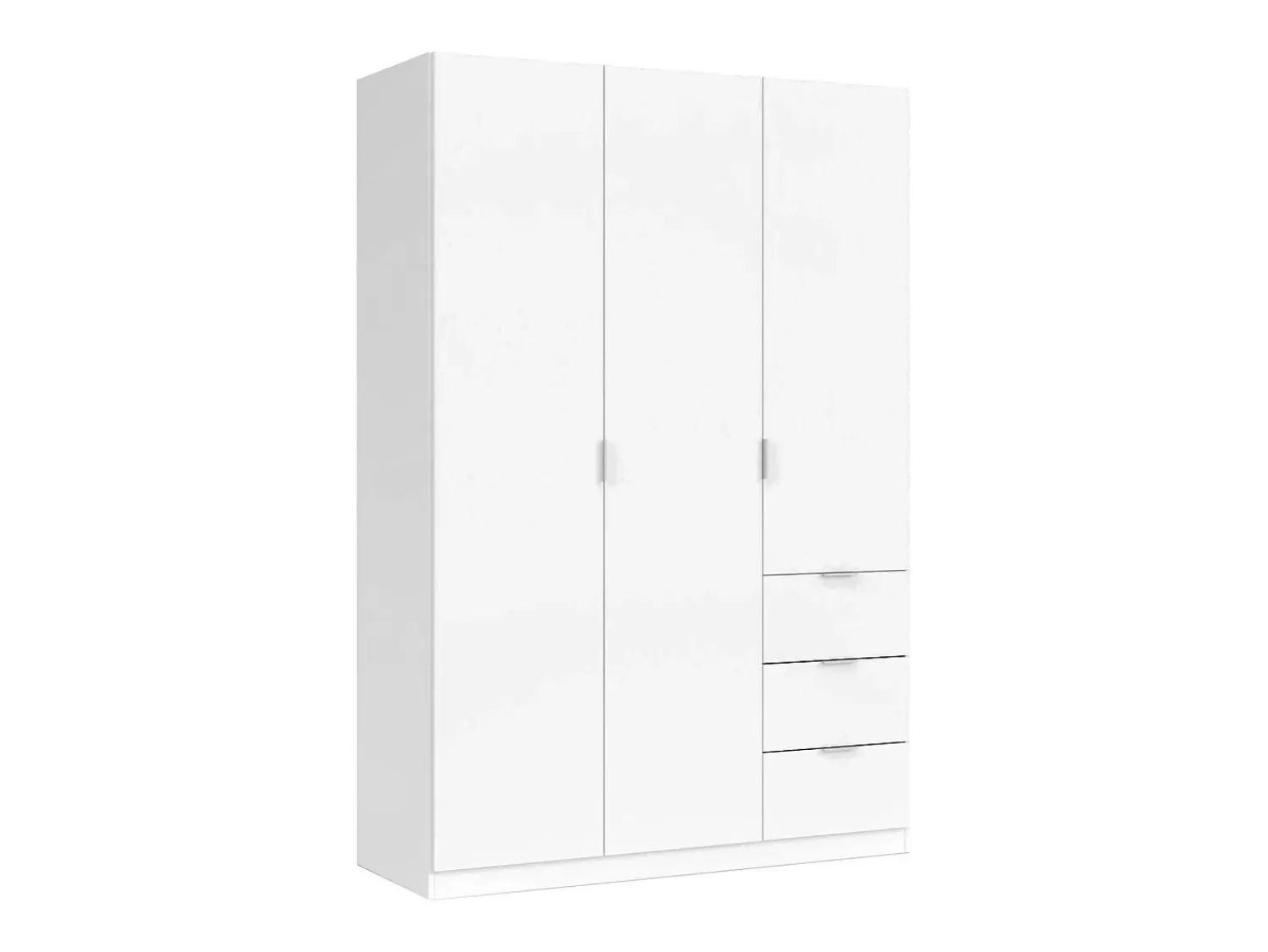 Móvel De Entrada*Dmora Armário Fullerton, Armário de Quarto com 3 Portas e 3 Gavetas, Armário com 3 Prateleiras e Barra Suspensa, 135x52h200 cm, Branco