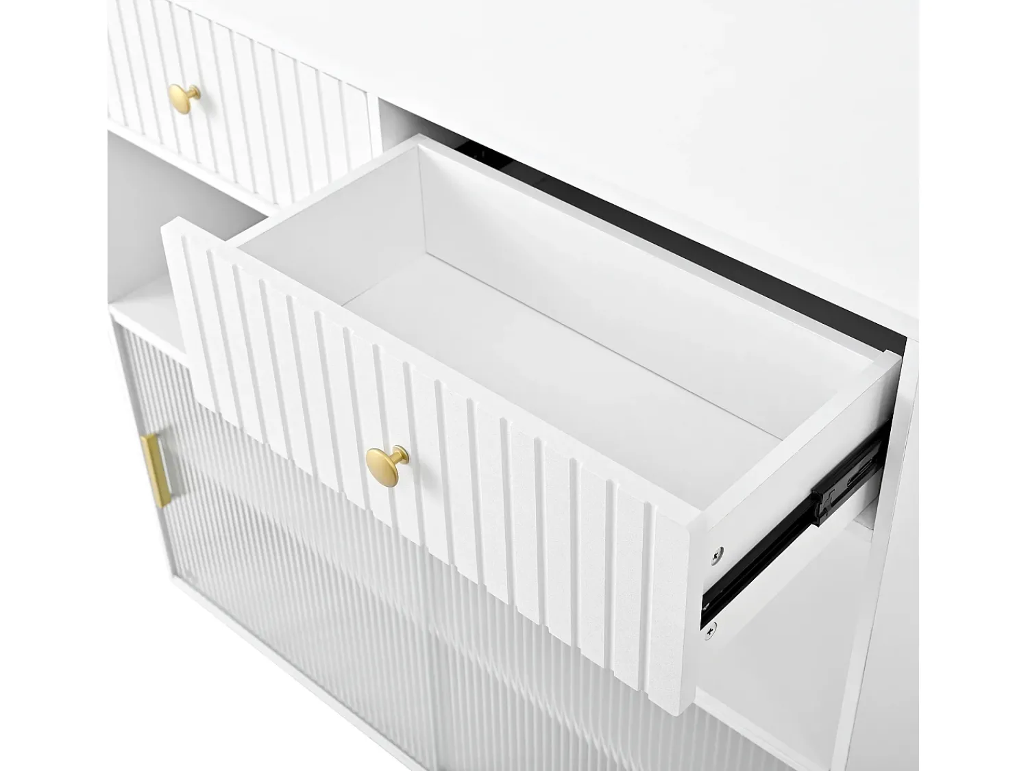 Móvel De Bar|Hauss Spole Armário giratório com tomadas, iluminação LED e painel perfurado - Branco