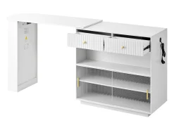 Móvel De Bar|Hauss Spole Armário giratório com tomadas, iluminação LED e painel perfurado - Branco