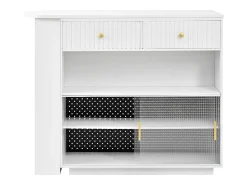 Móvel De Bar|Hauss Spole Armário giratório com tomadas, iluminação LED e painel perfurado - Branco