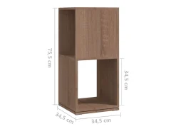 Discount vidaxl Armário giratório 34,5x34,5x75,5 cm aglomerado carvalho sonoma Castanho