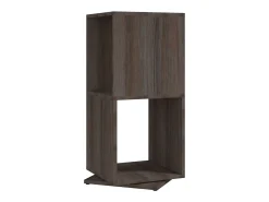 vidaxl Armário giratório 34,5x34,5x75,5cm aglom. cinza/carv. castanho^ Vitrina