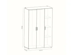 Móvel De Entrada*Dmora Armário grande Dmatild, Móveis de quarto, Armário, Armário de roupa, 119x51 h185 cm, Carvalho e branco mate Castanho