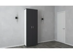 Móvel De Arrumação* Armário haaus Como, 2 Portas, Antracite/Branco, L 66 x P 35 x A 200 cm Cinza antracite