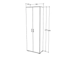 Móvel De Arrumação* Armário haaus Como, 2 Portas, Antracite/Branco, L 66 x P 35 x A 200 cm Cinza antracite