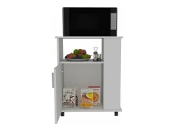 Prateleira*TuHome Armário inferior para micro-ondas em melamina com armário e 4 prateleiras , 73,.4 cm X 60 cm X 39,8 cm , Branco
