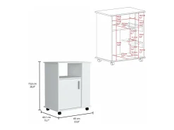 Prateleira*TuHome Armário inferior para micro-ondas em melamina com armário e 4 prateleiras , 73,.4 cm X 60 cm X 39,8 cm , Branco