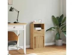 Prateleira|vidaxl Armário lateral gaveta ODDA 40x24x79 cm pinho de madeira maciça Natural claro