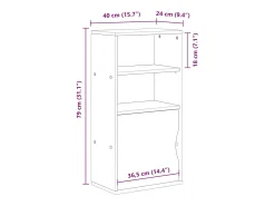 Prateleira|vidaxl Armário lateral ODDA 40x24x79 cm pinho de madeira maciça Branco