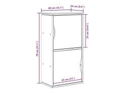 Prateleira*vidaxl Armário lateral ODDA 40x24x79 cm pinho de madeira maciça Branco