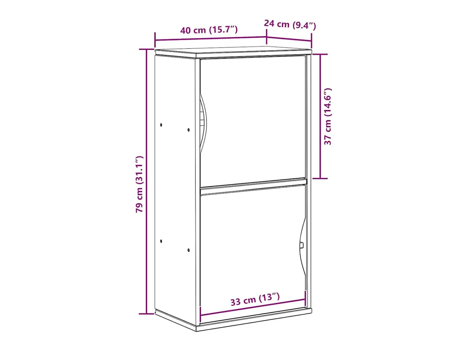 Prateleira*vidaxl Armário lateral ODDA 40x24x79 cm pinho de madeira maciça Branco