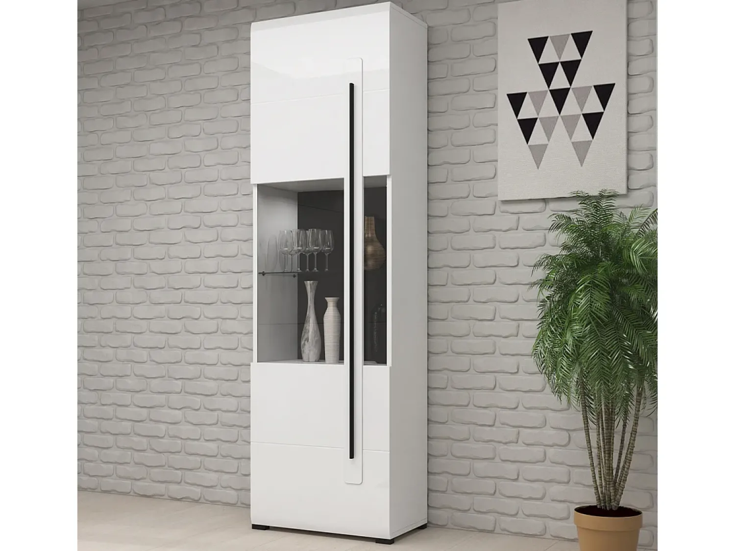 Online Petits-Meubles Armário LED Louis Blanc de 1 porta Branco