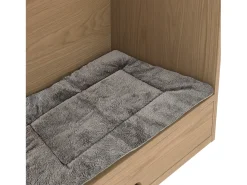 Móvel De Arrumação* Armário multifuncional para animais de estimação, 160 cm, com comedouro, cama, espaço de armazenamento e ganchos. Natural claro