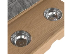 Móvel De Arrumação* Armário multifuncional para animais de estimação, 160 cm, com comedouro, cama, espaço de armazenamento e ganchos. Natural claro