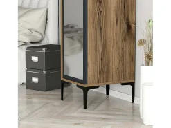 Dmora Armário multiusos Dabadi 1 porta, Armário multifunções, Sapateira, Sapateira, 40x201h48 cm, Nogueira e Antracite Castanho