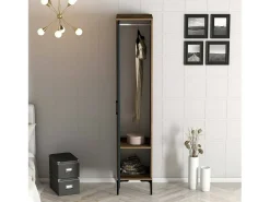 Dmora Armário multiusos Dabadi 1 porta, Armário multifunções, Sapateira, Sapateira, 40x201h48 cm, Nogueira e Antracite Castanho