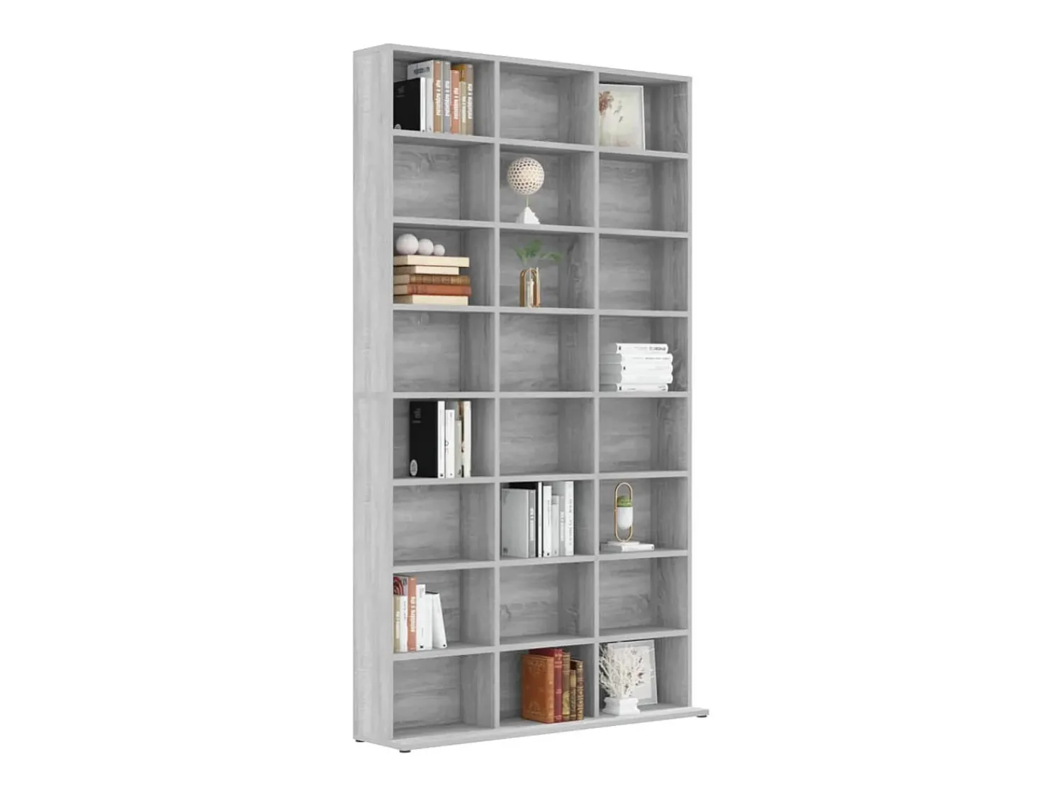 New vidaxl Armário p/ CD 102x23x177,5 cm derivados madeira sonoma Cinzento
