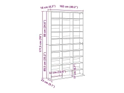 Móvel De Arrumação|vidaxl Armário p/ CD 102x16x177,5cm derivados de madeira cinza cimento Cinzento