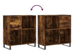 Móvel De Arrumação|vidaxl Armário p/ discos 84,5x38x89 cm deriv. madeira carvalho fumado Natural claro