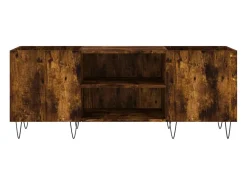 Móvel De Arrumação|vidaxl Armário p/ discos 121x38x48 cm deriv. madeira carvalho fumado Castanho
