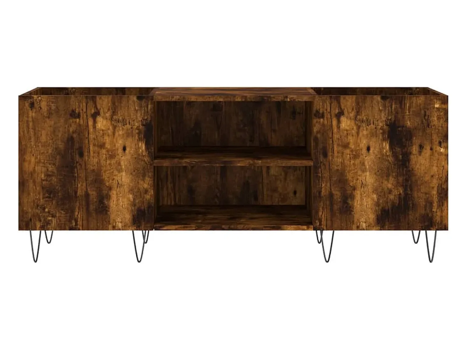 Móvel De Arrumação|vidaxl Armário p/ discos 121x38x48 cm deriv. madeira carvalho fumado Castanho