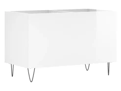 Móvel De Arrumação*vidaxl Armário p/ discos 74,5x38x48 cm deriv. madeira brilhante Branco