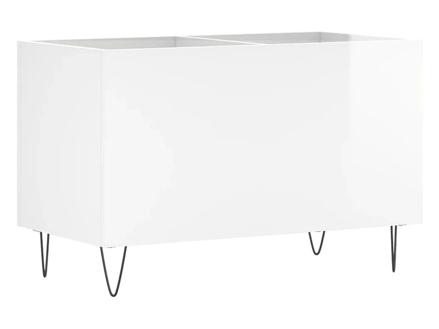 Móvel De Arrumação*vidaxl Armário p/ discos 74,5x38x48 cm deriv. madeira brilhante Branco