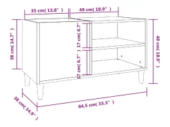 Móvel De Arrumação|vidaxl Armário p/ discos 84,5x38x48 cm derivados madeira cinza-cimento Cinzento