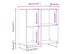 vidaxl Armário p/ discos 84,5x38x89 cm deriv. madeira carvalho sonoma^ Móvel De Arrumação