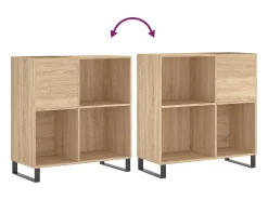 vidaxl Armário p/ discos 84,5x38x89 cm deriv. madeira carvalho sonoma^ Móvel De Arrumação
