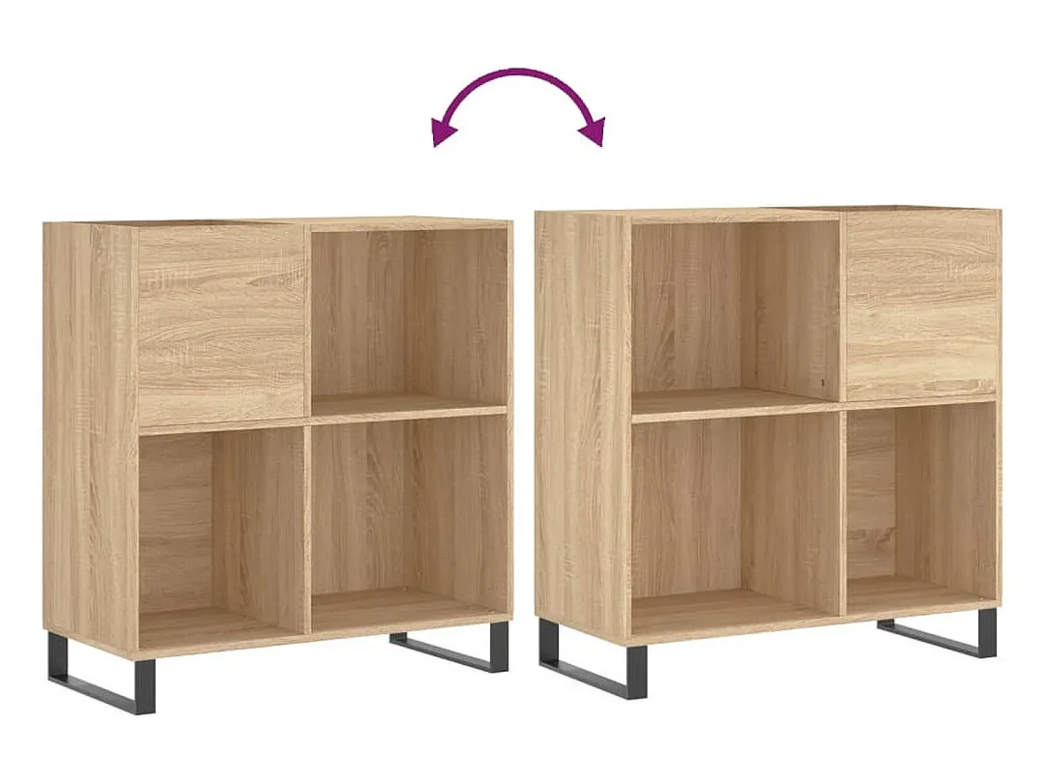 vidaxl Armário p/ discos 84,5x38x89 cm deriv. madeira carvalho sonoma^ Móvel De Arrumação