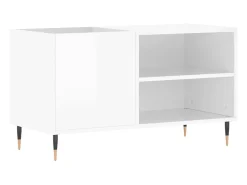 Móvel De Arrumação*vidaxl Armário p/ discos 85x38x48 cm deriv. madeira brilhante Branco
