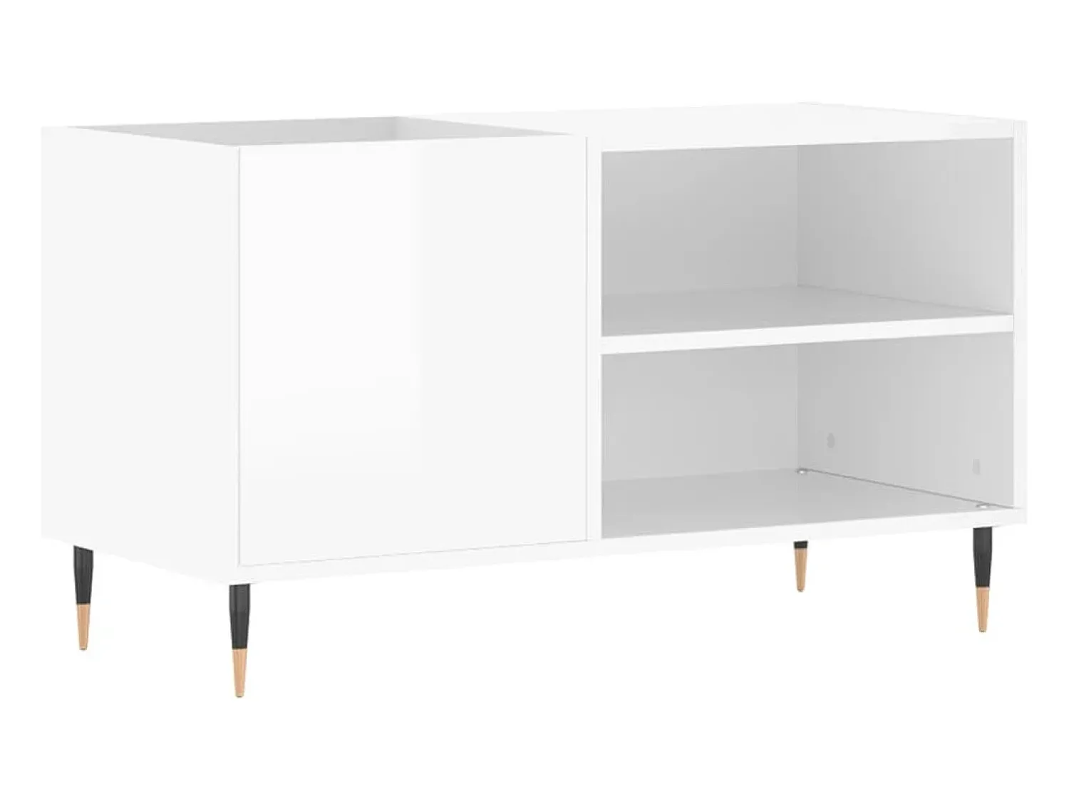 Móvel De Arrumação*vidaxl Armário p/ discos 85x38x48 cm deriv. madeira brilhante Branco